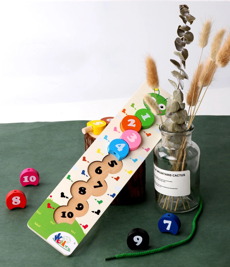 Wooden Lacing Toys for Toddlers Puzzle Preschool Activities Fine Motor Skills Early Educational Children Kids Games