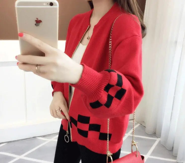 Women's Clothing Vintage Fashion Short Style Knit Cardigan Autumn Winter New Casual Loose O-neck Long Sleeve Sweaters Lady Tops