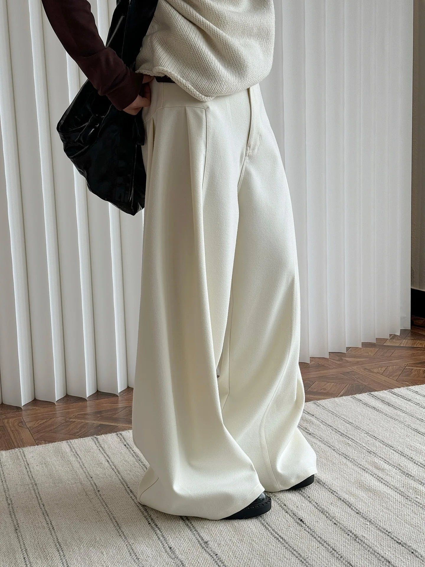 2025 Women Spring Fashion Big Wide Leg Pants High Waist Long Stright Pants Fashion Clothes Pants Female Trousers