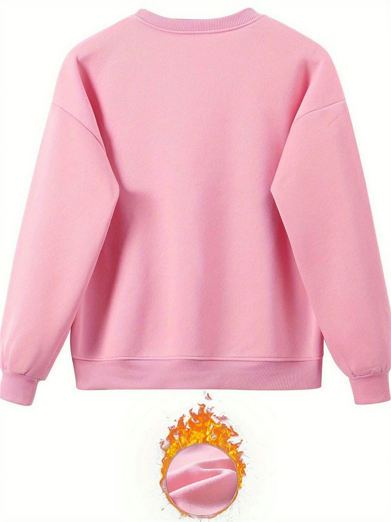 Women's Autumn/Winter Fashion and Leisure Paris Pattern Printed with Velvet Warm Thick Hoodie+Sports Pants Set SwiftNest