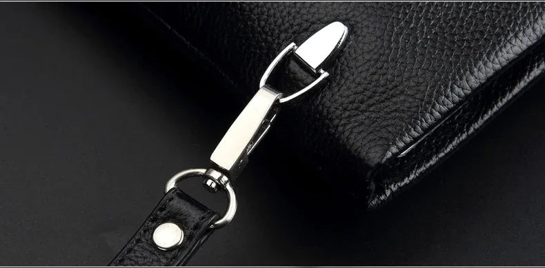 حقيبة يد أصلية من SENOFAN للرجال مخططة من جلد البقر الطبيعي، حقيبة يد رجالية، محفظة بتصميم مظروف، إصدار كوري رائع