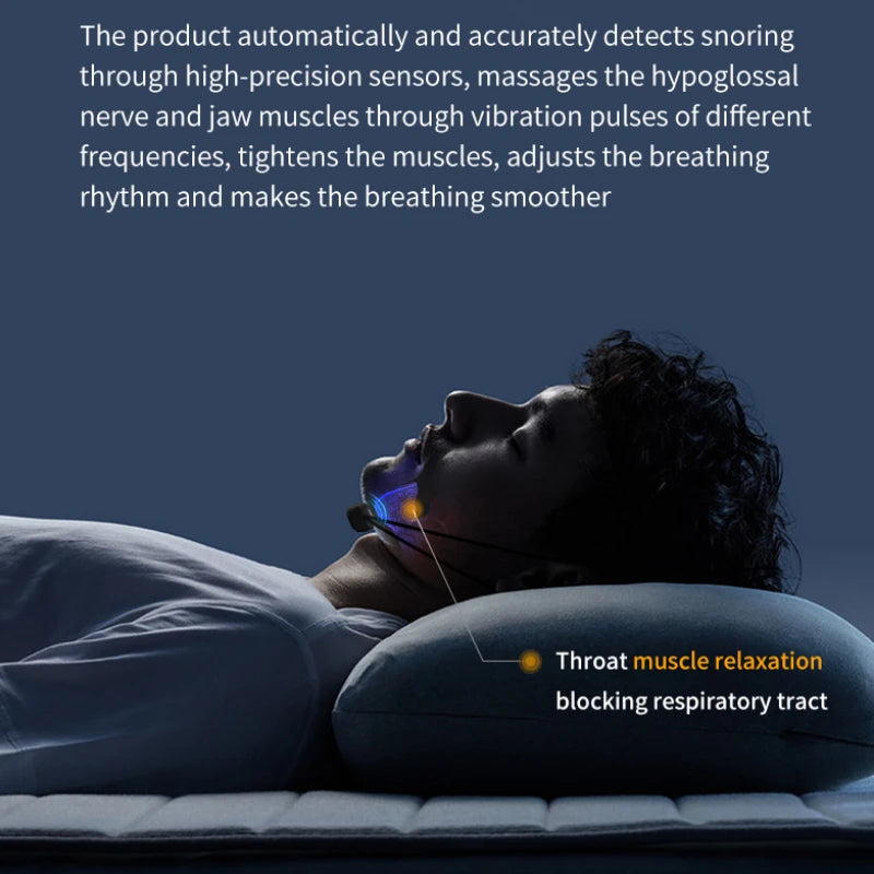 جهاز ذكي مضاد للشخير، خطاف أذن كهربائي محمول، مريح، نوم جيد، إيقاف الشخير، رعاية صحية، مساعدة في علاج انقطاع التنفس أثناء النوم