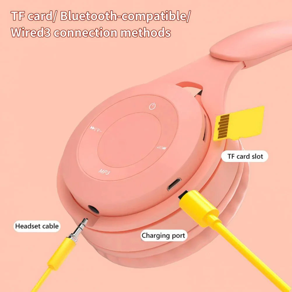 Y08 Wireless Bluetooth Headphone  Macaron Headphones Stereo Headband Gaming Headset with Mic Gamer Girl Gift for Mobile Tablet