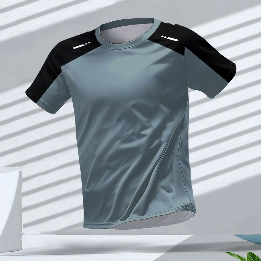 Outdoor sports men's T-shirt running fitness quick-drying breathable training short-sleeved top summer simple creative3Dprinting