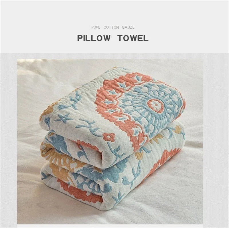 غطاء سرير من قماش موسلين قطني 100%، مفرش سرير موسلين قابل للتهوية، منسوجات منزلية، للبالغين والأطفال، أريكة من قماش الجاكار، بطانيات، ملاءة سرير