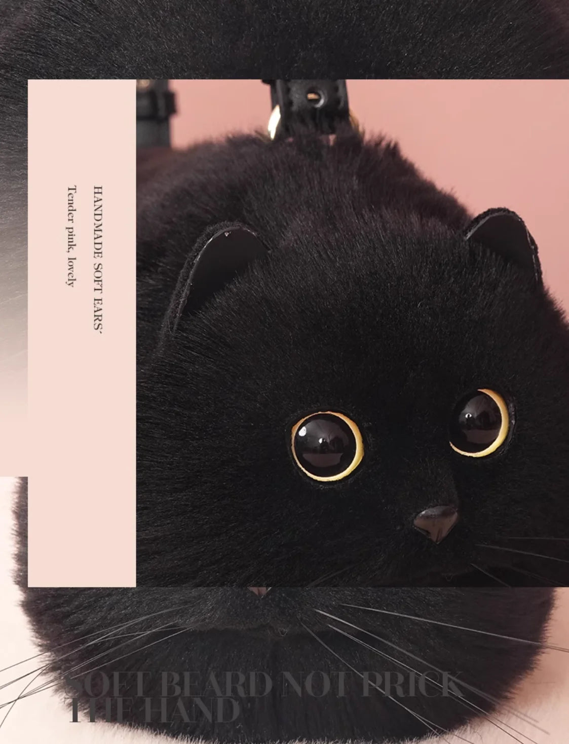 حقيبة كتف واحدة بتصميم أنثوي، حقيبة رسول صغيرة للرجال، متعددة الاستخدامات، مصنوعة يدويًا، حقيبة قطط لطيفة من القطيفة مناسبة للخريف والشتاء