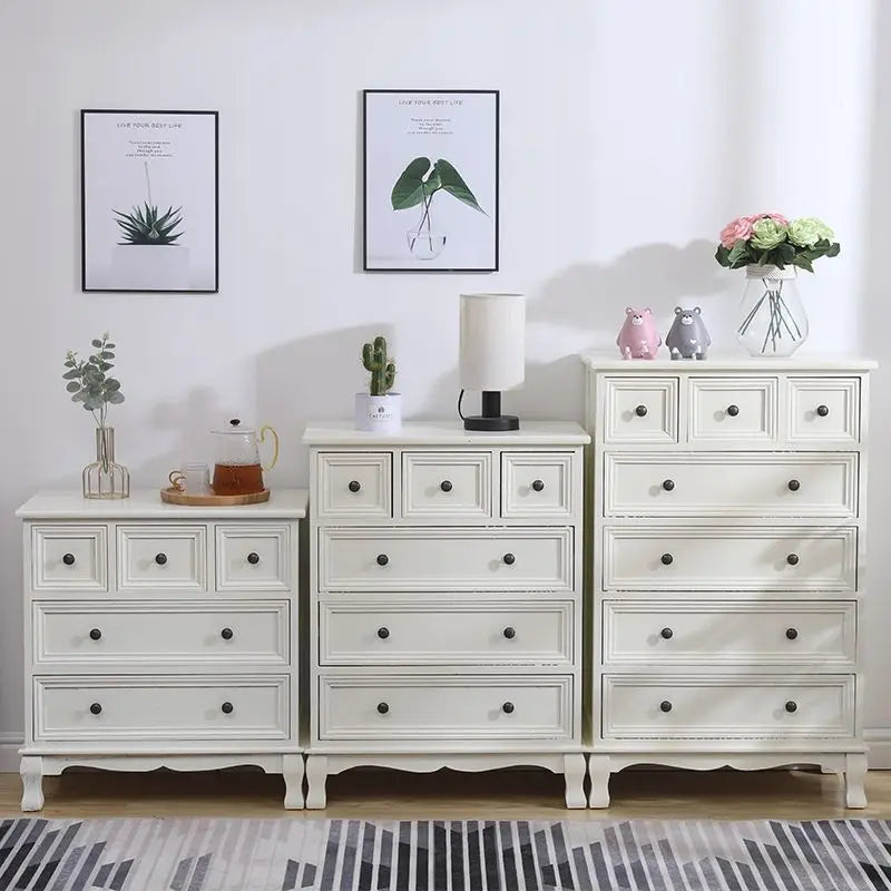Solid Wood Chest of Drawers American Storage Lockers Living Room Bedroom Bedside Corner Cabinet European Chest of Drawers