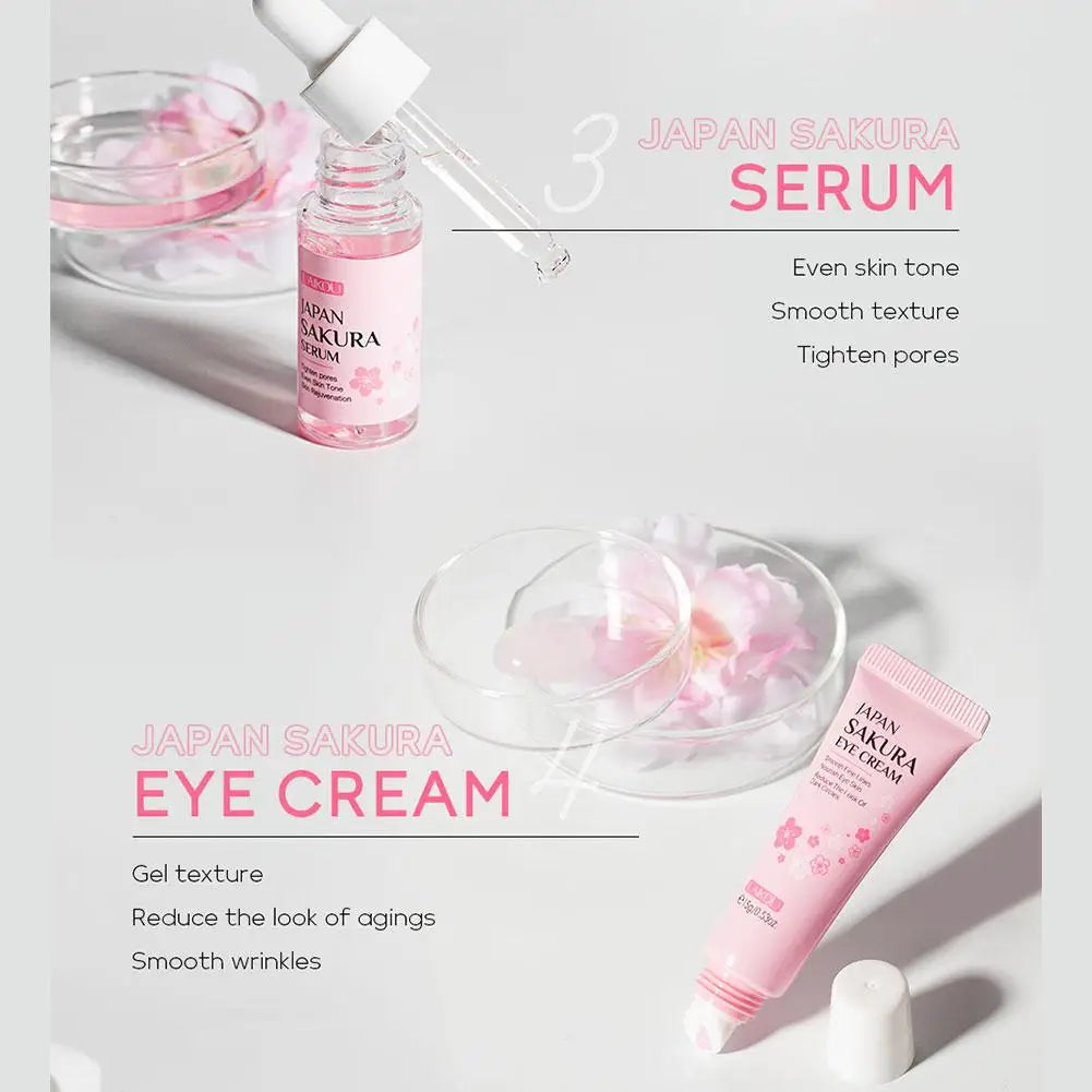 4pcs/6pcs Sakura Skin Care Set Japan Brand Nourishing Cleansing Essence Eye Cream Face Cream Toner Sunscreen High-end Gift Set