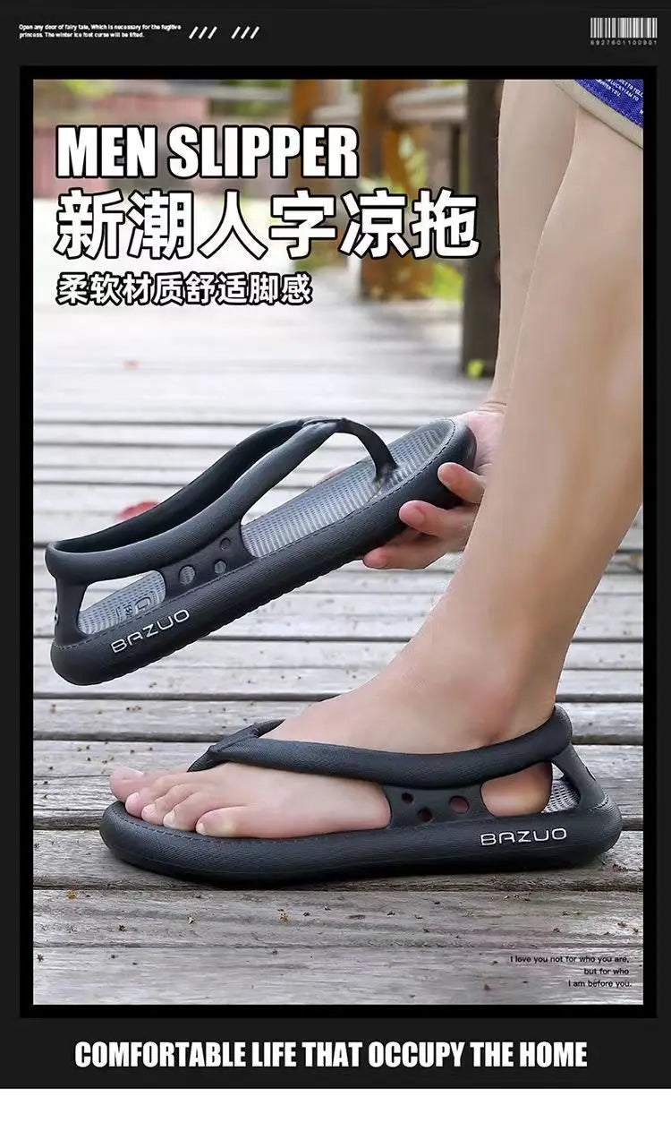 high-heeled sandals Flip-flops, men and women can wear anti-skid wear-resistant jacketed thick slippers in summer 2023