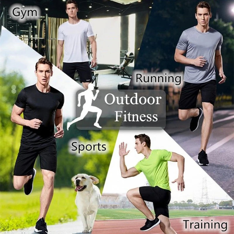 Men's Quick Dry Short Sleeve Gym Running Moisture Wicking Round Neck T-Shirt Training Exercise Gym Sport Shirt Tops Lightweight SwiftNest