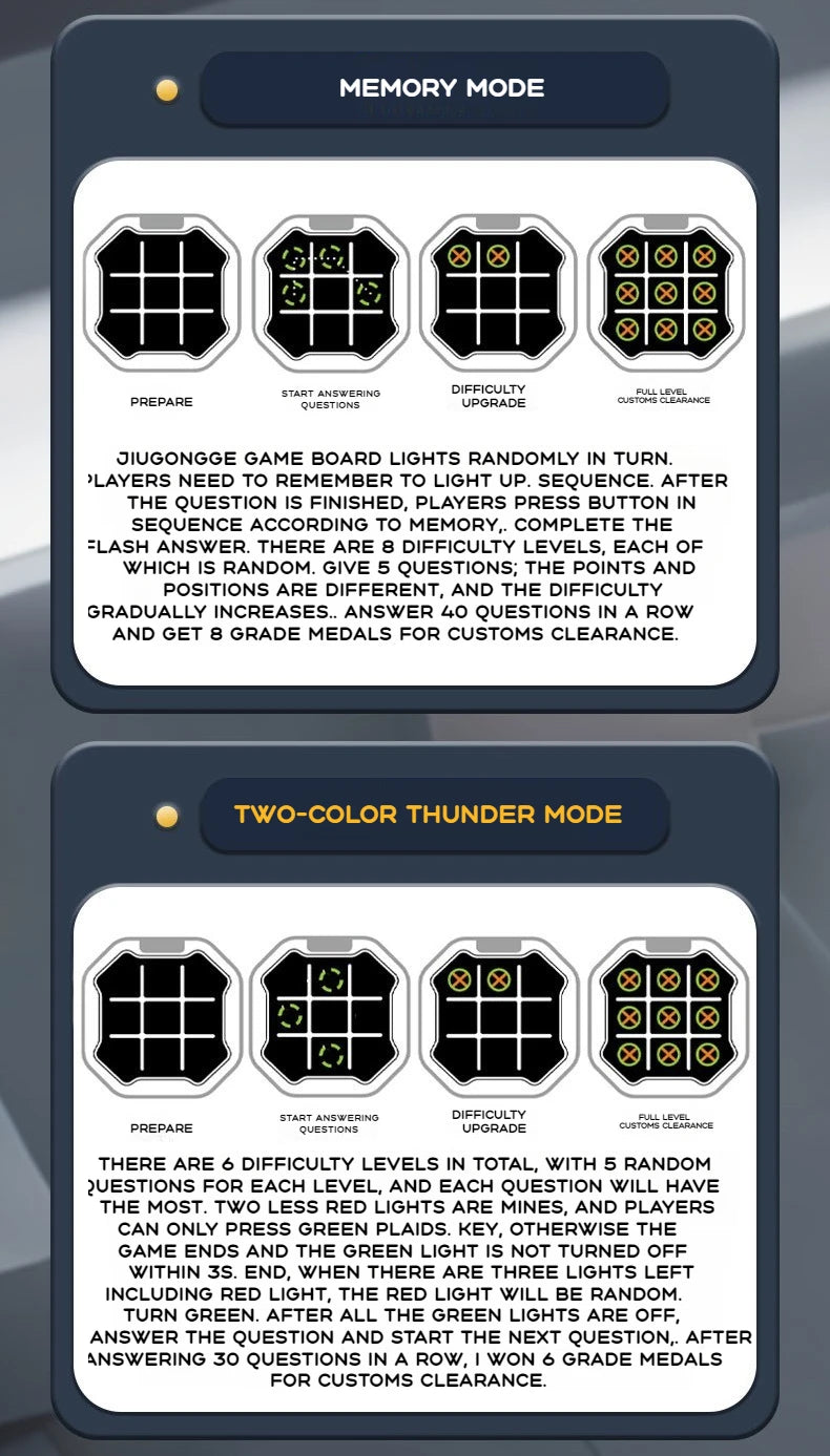 New Kids Electronic Toys Tic Tac Toe Game Noughts and Crosses Game Memory Training Infinite Portable Travel Games for Kids Adult