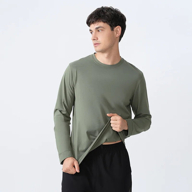 New Creative Outdoor Sports T-shirt Men's Bottom Round Neck Top Loose Casual Wear Tops Running Fitness Training Clothes