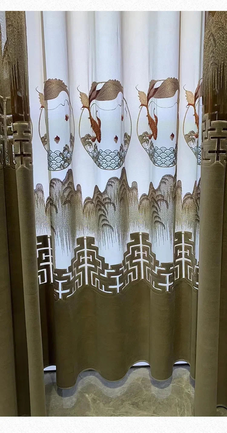 Curtains for Living Room Bedroom Dining  Embroidered Modern Shading Velvet Cloth Customiz Custom  Classic Decor Fabric Blackout