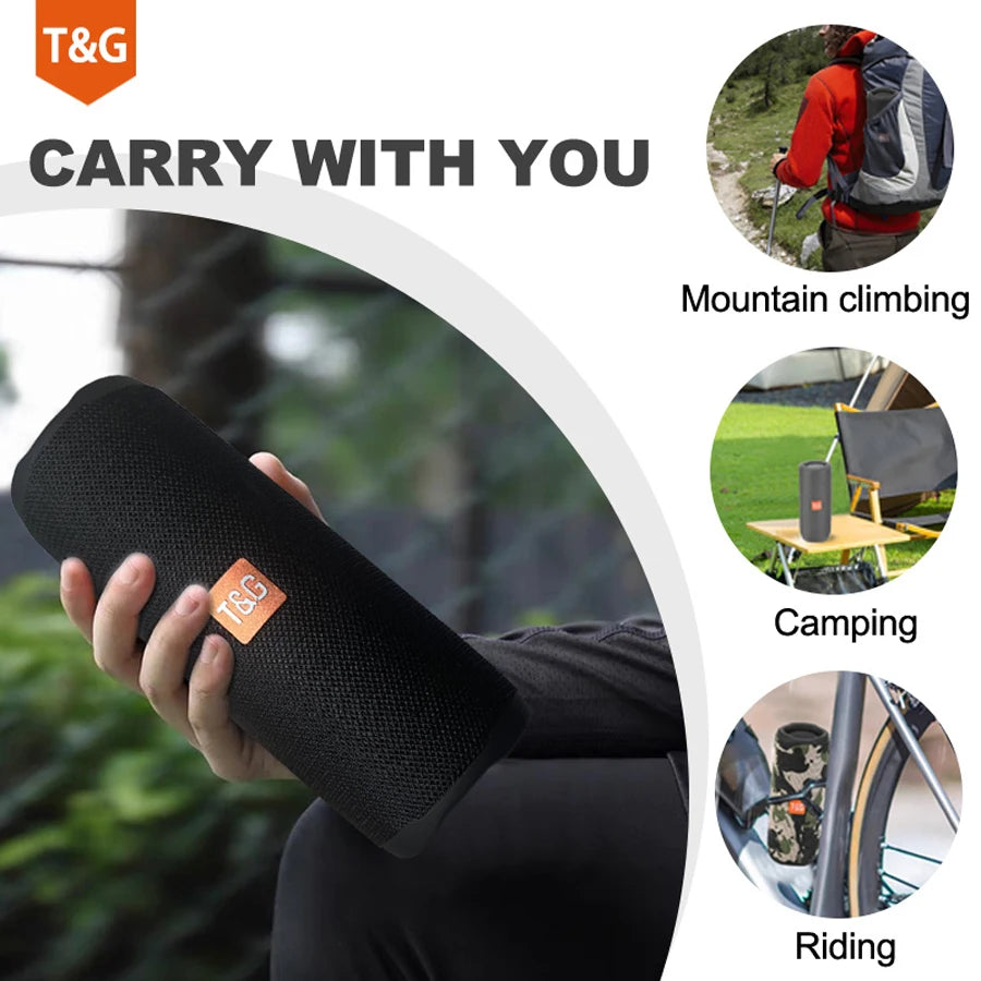 مكبر صوت لاسلكي محمول مزود بتقنية البلوتوث وصندوق صوت موسيقى بلوتوث لجهاز Caixa De Som مزود بمضخم صوت لاسلكي وراديو FM ونظام باس حر اليدين