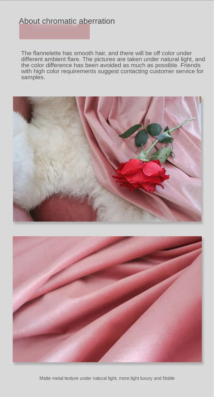 Curtains for Living Room Bedroomt Dirty Pink Curtains Light Luxury Velvet Light-Shielding Flannel Minimalist Curtain Fabric