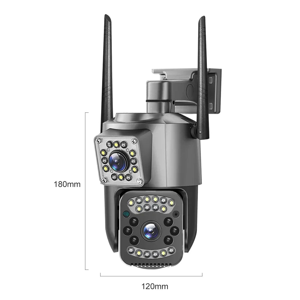 4K 8MP WIFI IP Camera HD PTZ 4G SIM Dual Lens Video Camara 8X Zoom Human Trackin IP66 Waterproof V380 Pro Outdoor Wireless CCTV