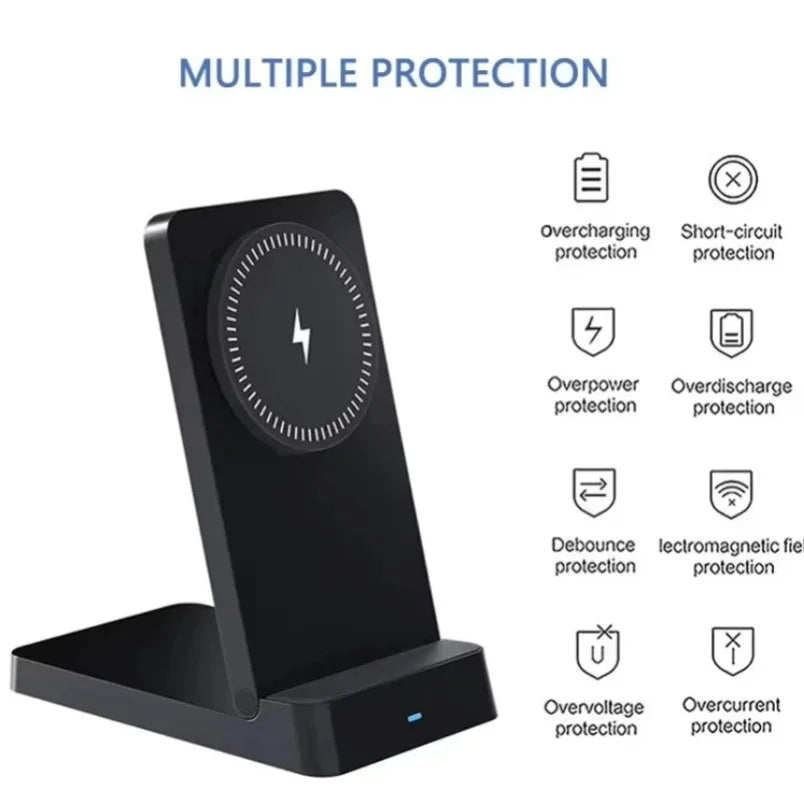 Magnetic 30W Wireless Charger Desktop Fast Charging Station Fold Smart Phone Holder Charge For Magsafe iPhone 16 15 14 13 12 Pro