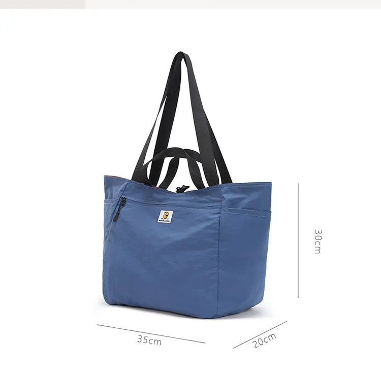 Reversible Travel Tote Bag Large Capacity Foldable Carry On Duffle Bag Canvas Shoulder Luggage Packing Bag for Women Men