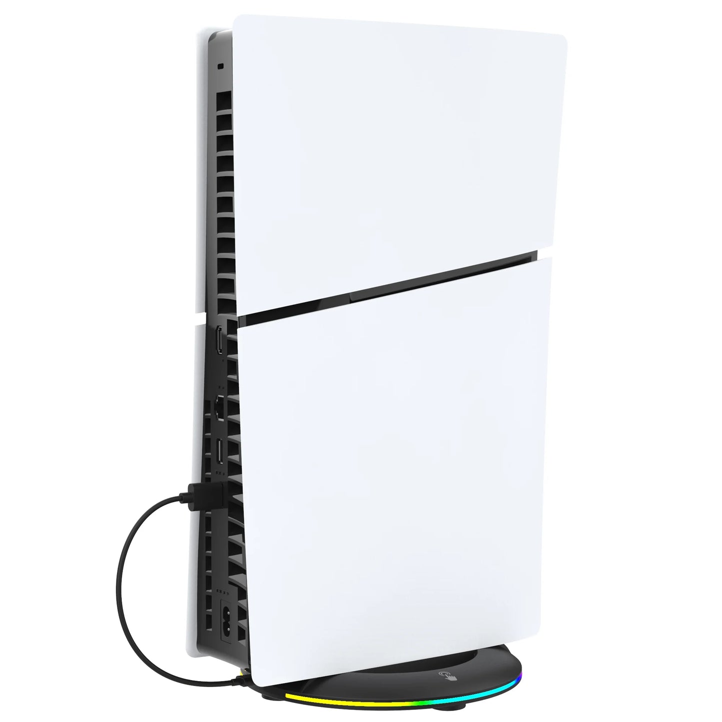 IPEGA Vertical Stand for PS5 Slim Console Disc and Digital with 14 Light Mode, RGB Base Stand for PS5 Slim Console