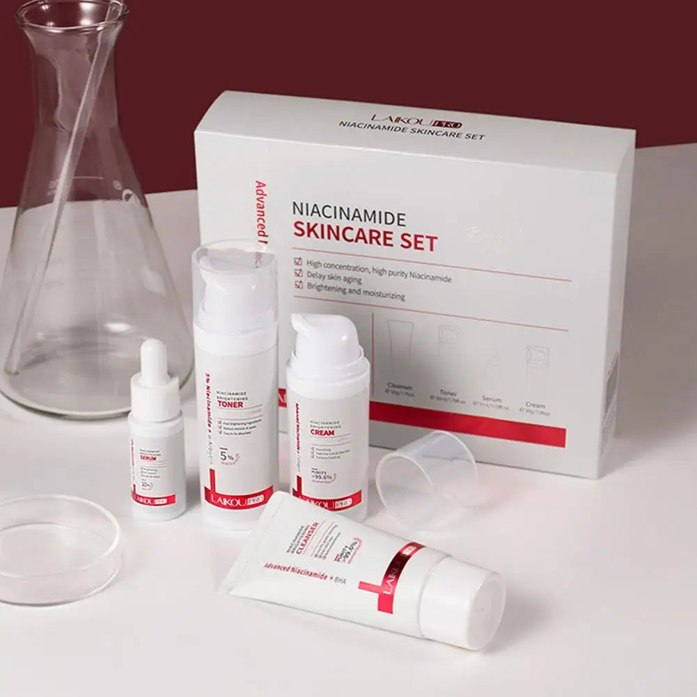 LAIKOU Sakura Skin Care Set Facial Cleanser Eye Creams Face Cream Serum Lotion Toner Moisturizing Face Care Kit