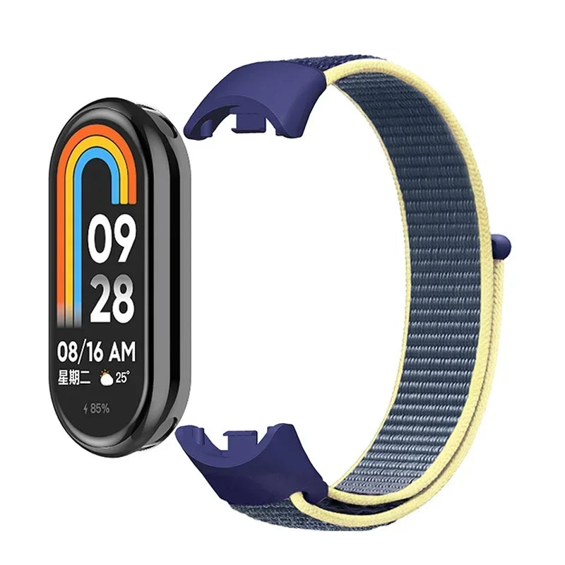 Nylon Loop Sports Strap for Xiaomi Mi Band 9 NFC SmartWatch Wristband Replacement Correa Mi band 9-8 Bracelet Belt Accessories