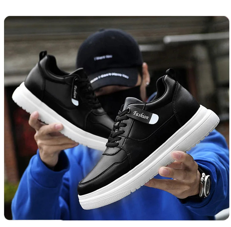 Fashion Men Casual Shoes Men Low Cut Sneakers Breathable Height Increasing Shoes 6/8/10CM Thick Sole Hard-Wearing Male Footwear