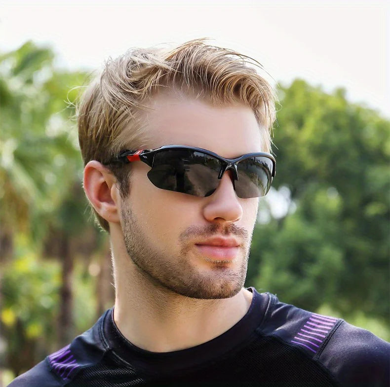 Outdoor Polarized Fashionable Sports Glasses for Men and Women, Windproof Suitable for Baseball Running Fishing Golf and Driving