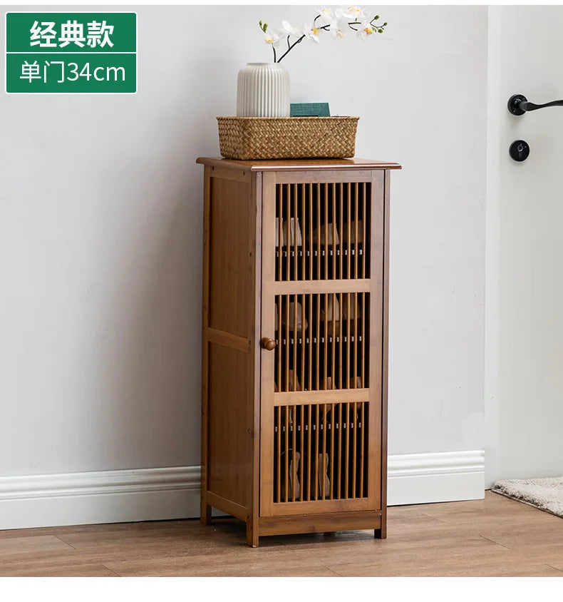 Household Dust-proof Shoe Cabinet Simple Shoe Rack Multi-layer Storage Rack Solid Wood Entrance Storage Storage Cabinet