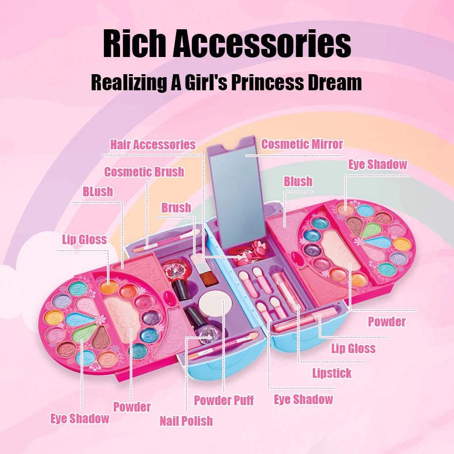 Children's beauty toys, makeup bags, girls, suitcases, princesses, washable, pretend to play with makeup sets