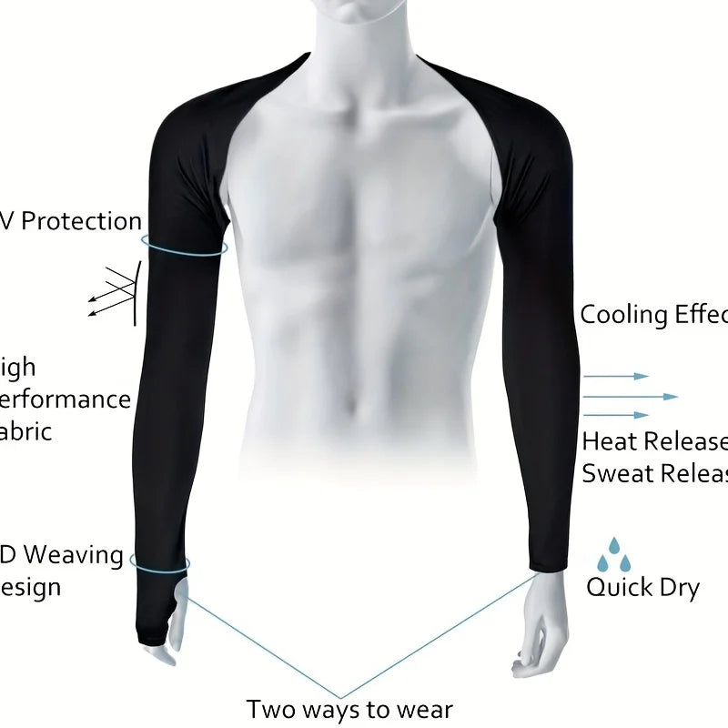 شال رياضي نسائي للحماية من الشمس بتصميم رفيع بطول الكتف وأكمام رياضية مثالية لممارسة رياضة الجولف والجري وركوب الدراجات في الهواء الطلق