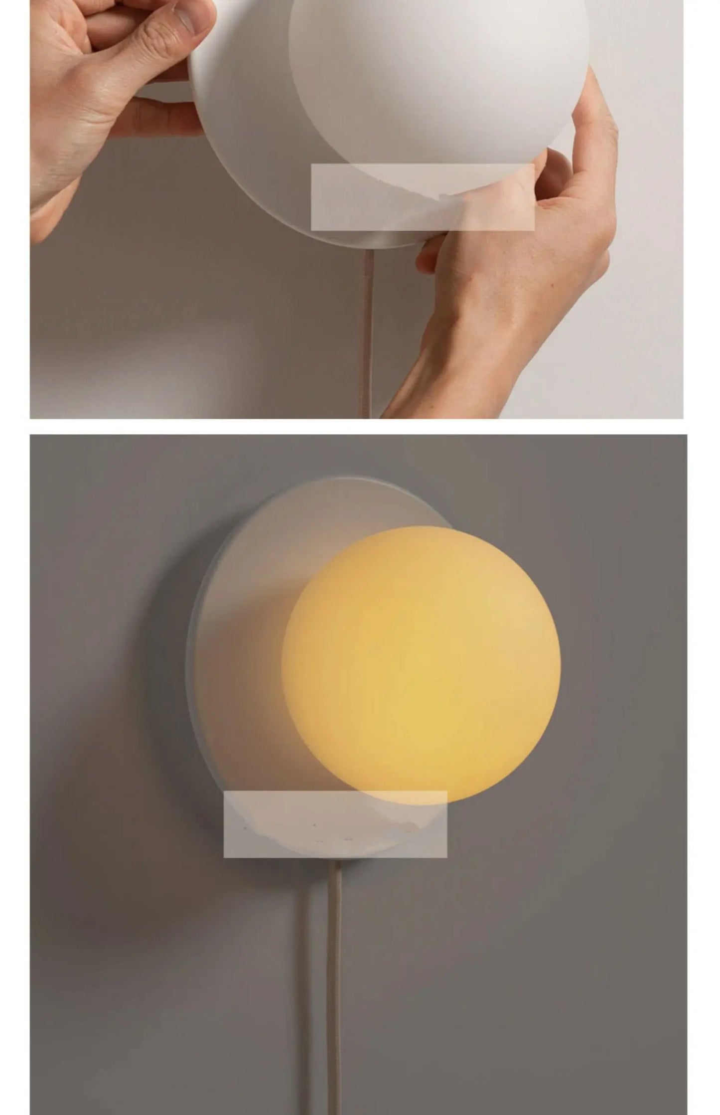 مصباح حائط لغرفة النوم الحديثة، مصباح حائط كروي إبداعي جديد مع مفتاح قابس القدم، مصباح حائط لغرفة المعيشة، فندق، منزل عائلي، ديكور