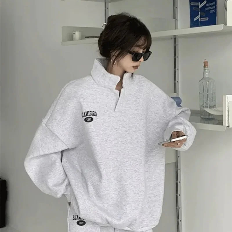 Women's Fashion Sports Suit 2025 Autumn and Winter New Loose Long Sleeved Tops Pant 2 Two Pieces Set for Woman Couture Tracksuit