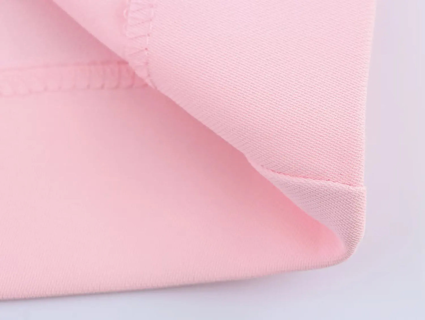 طقم نسائي وردي من HH Fashion، يتكون من سترة ريشية بياقة مطوية وأكمام طويلة وصدر واحد + بنطال طويل بسحاب وجيوب وخصر مرتفع