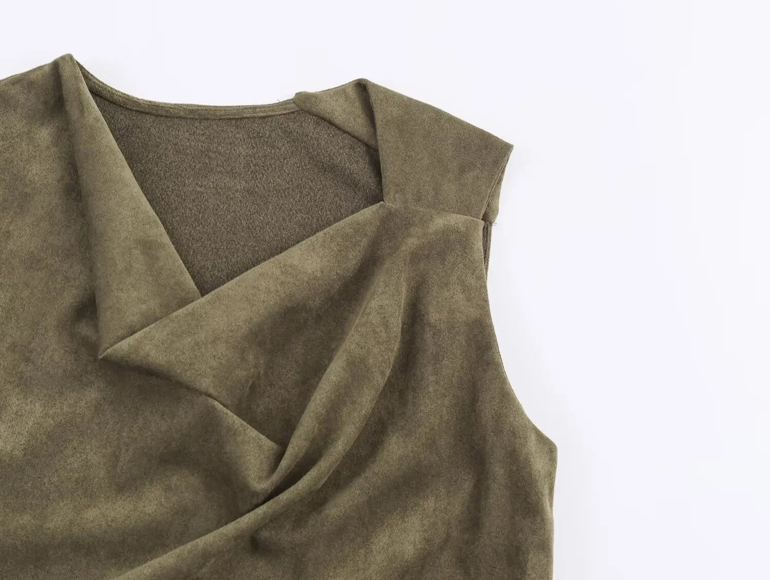 Women's Dress 2025 Spring/Fall New Arrival Women's Fashion Trend Faux Suede Effect Asymmetrical Dress SwiftNest