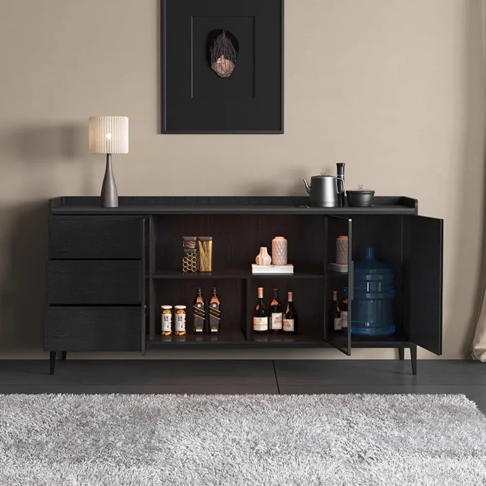 Kitchen Shelf Cabinets Living Room Storage Display Black Closets Cabinet Buffet Cupboard Mueble Recibidor De Entrada Decor