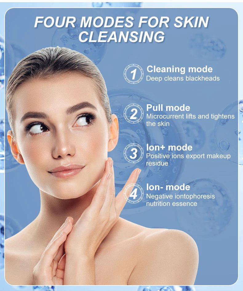 Personal Care Face Exfoliating Device Deep Cleansing Ultrasonic Face Spatula Facial Skin Scrubber