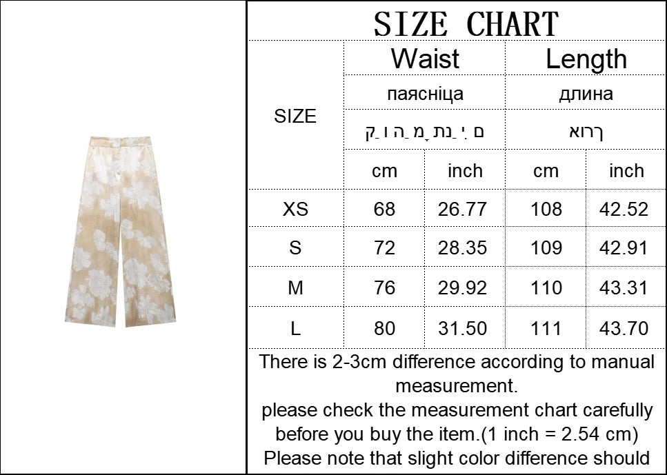 Women's Suit Spring-Summer 2024 New Fashionable Floral-Print Satin Shirt Printed Pants Elegant chic women's suit SwiftNest