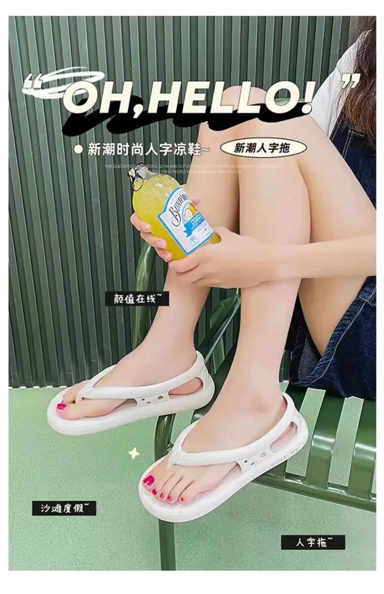 high-heeled sandals Flip-flops, men and women can wear anti-skid wear-resistant jacketed thick slippers in summer 2023