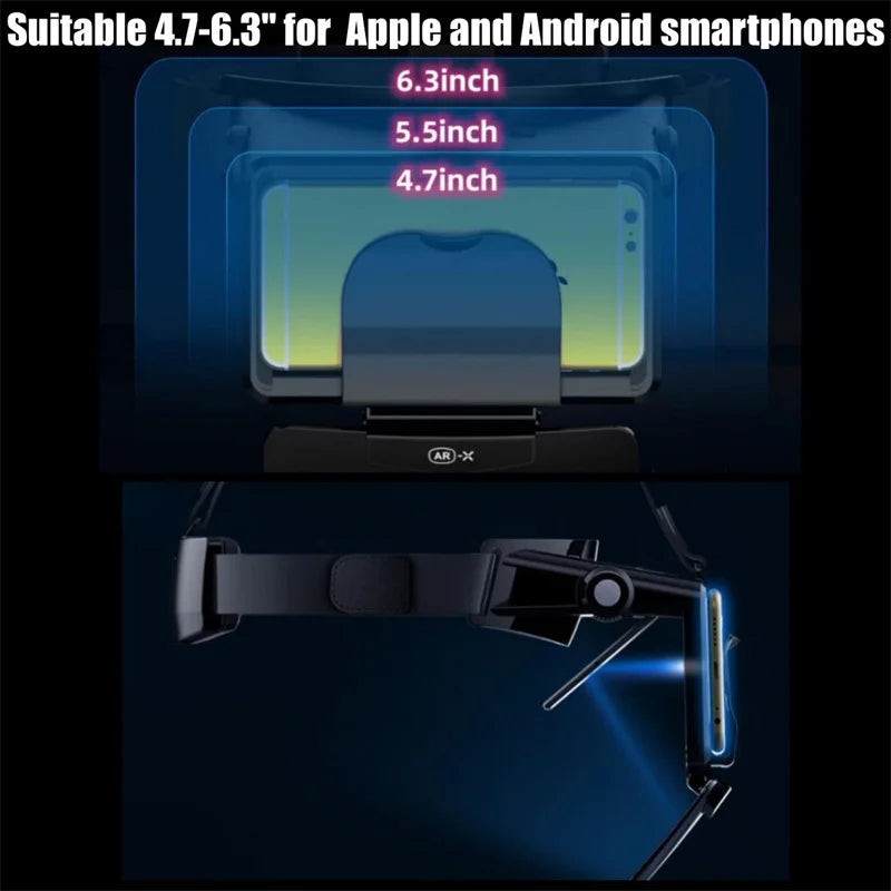 نظارات الواقع الافتراضي AR-X VR نظارات ثلاثية الأبعاد HD IMAX للألعاب سماعة رأس الواقع الافتراضي من الورق المقوى للهواتف الذكية مقاس 4.7-6.3 بوصة خوذة الواقع الافتراضي المحسنة القابلة للطي