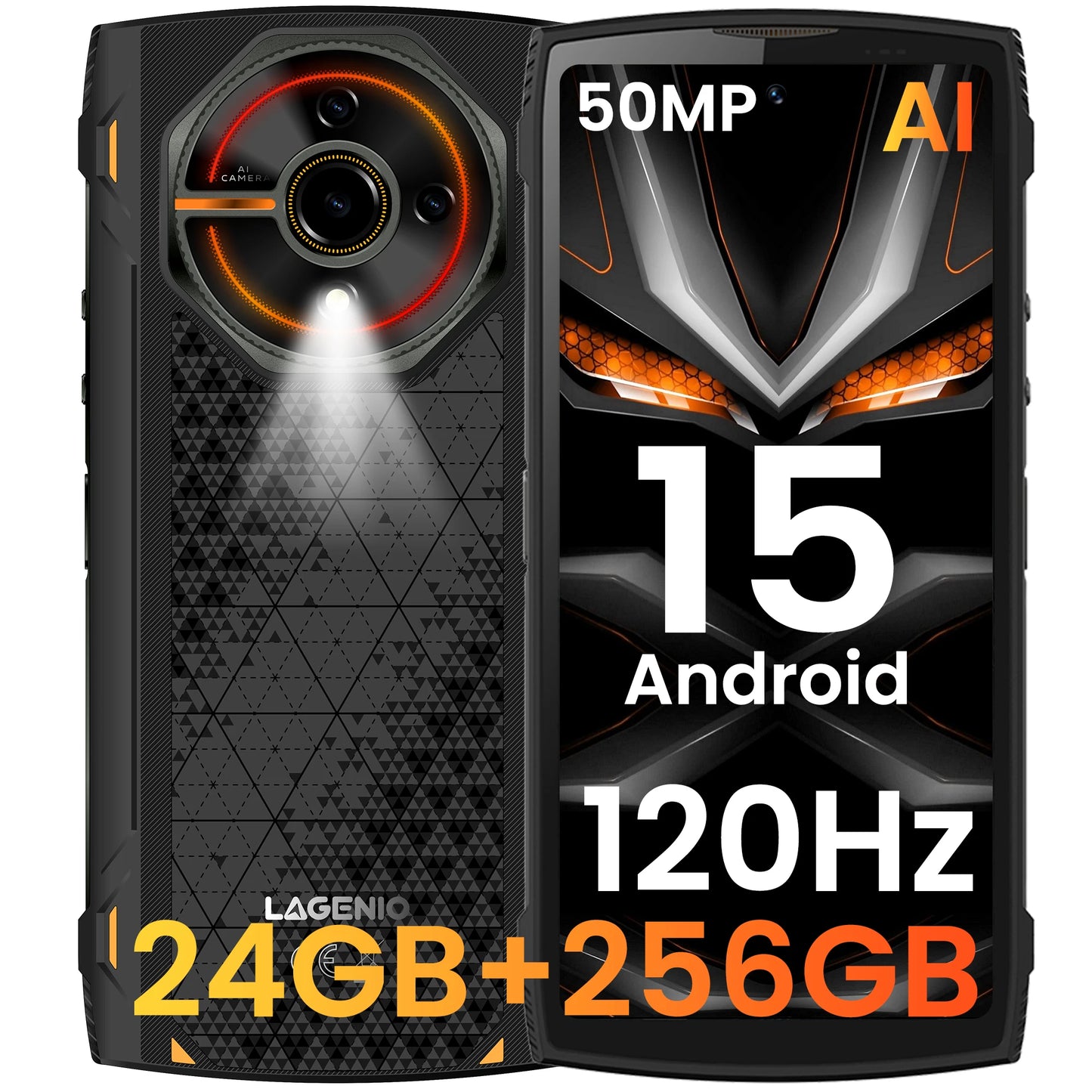 4G Rugged Smartphone LAGENIO Panther 2 Pro Android 15 8GB+256GB Mobile Phone 50MP 5150mAh 6.7 " HD Ultra-thin Cellphone Gemini