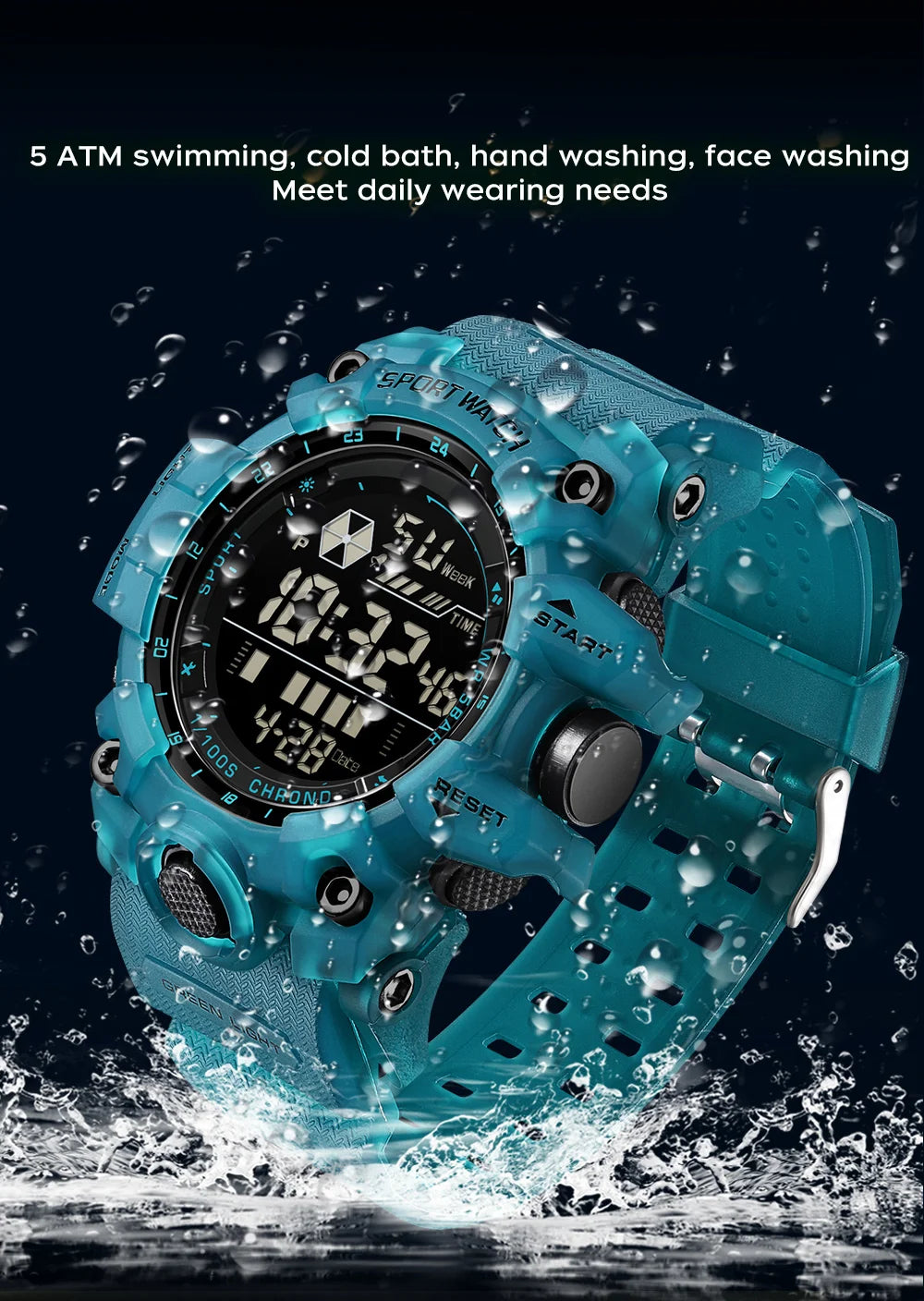 SANDA Outdoor Sports Men Watch Waterproof LED Analog Digital Show Multifunction Big Dial Electronic Wristwatch G style Male Cloc