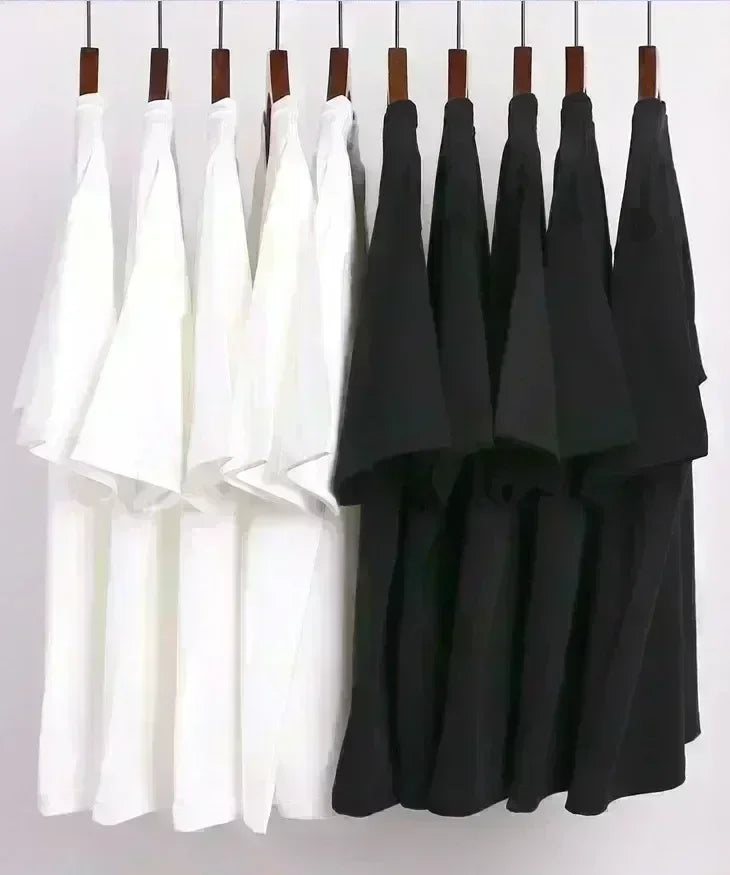 تي شيرت رجالي رياضي خارجي صيفي كاجوال عصري برقبة دائرية وأكمام قصيرة فضفاض ومريح من القطن الخالص ملابس رجالية