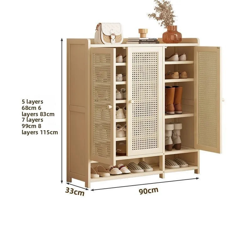 Home shoe cabinet multi-layer large-capacity shoe rack dustproof and breathable entrance storage cabinet
