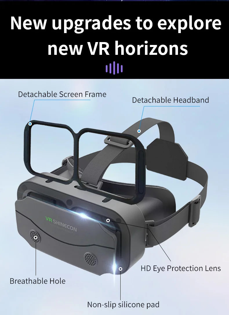 VR SHINECON 3D Glasses Virtual Reality Helmet Lenses Viar Goggles For Smartphones Mobile Goggle Game Accessory with Original Box