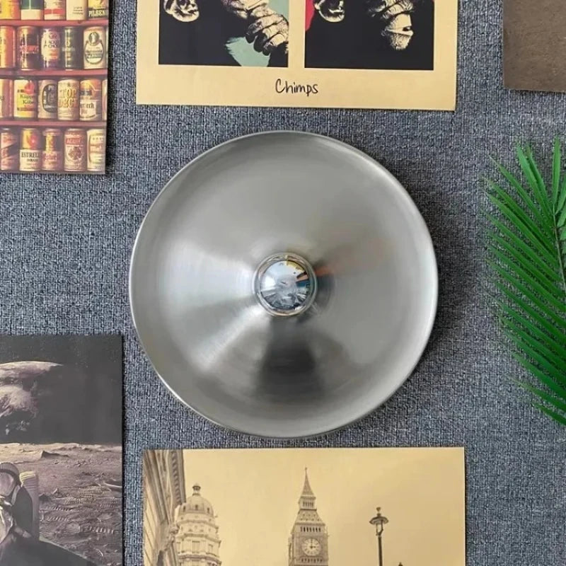 Medieval Bedside Wall Lamp Living Room Hallway Balcony Wall Lamp Bedroom Postmodern Flying Saucer Retro Metal Electroplated Lamp