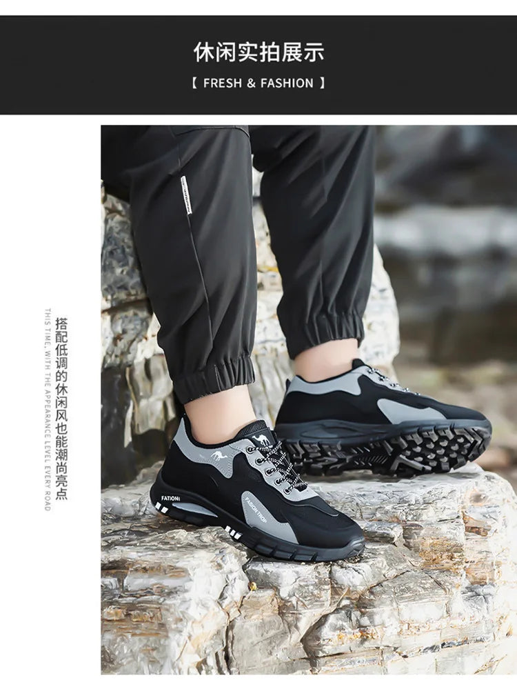 Men's sports and casual outdoor hiking and mountaineering shoes are anti-slip, wear-resistant, comfortable and breathable
