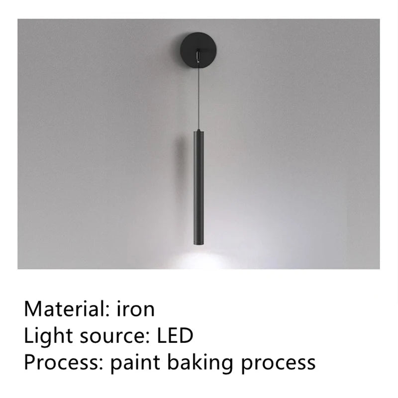 Wall lamp Bedroom bedside lamp Spot lamp Modern simple LED living room TV background wall Eye-protection bedside pendant lamp