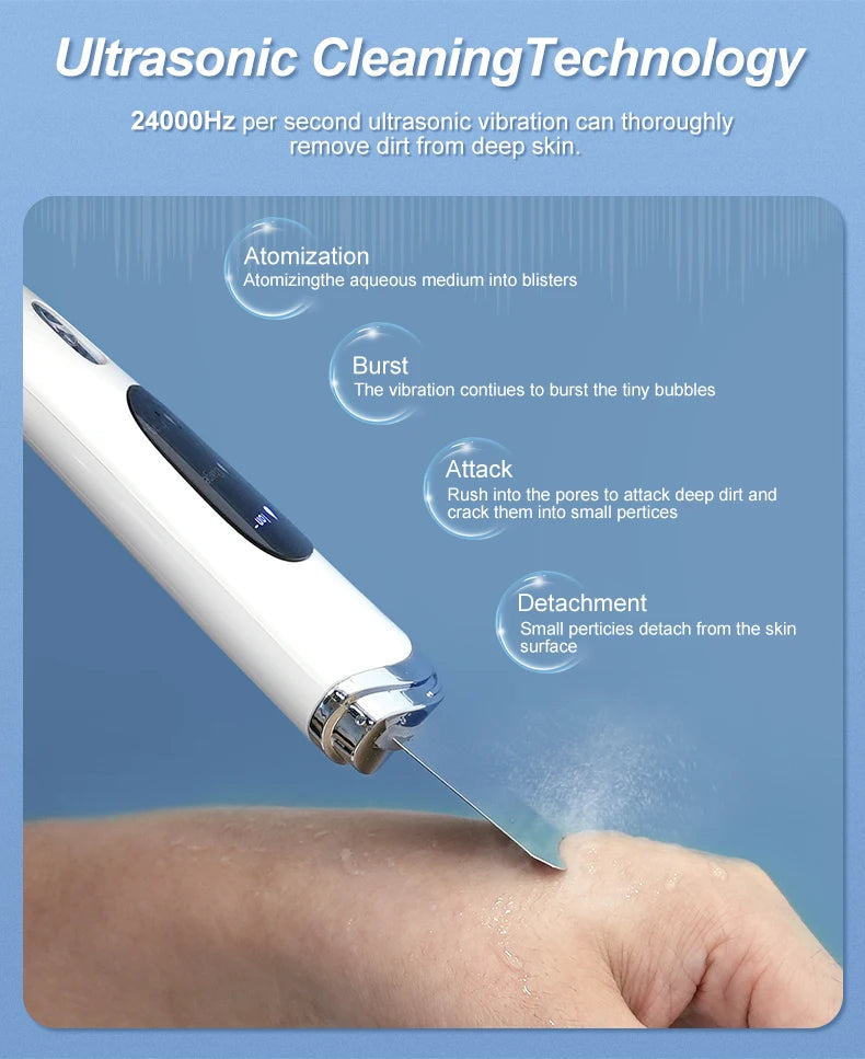 Personal Care Face Exfoliating Device Deep Cleansing Ultrasonic Face Spatula Facial Skin Scrubber