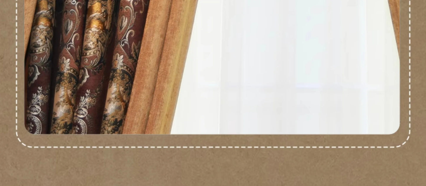 European American Curtains for Living dining Room Bedroom  Retro High-end Court French Villa Blackout Luxury Atmosphere High-end
