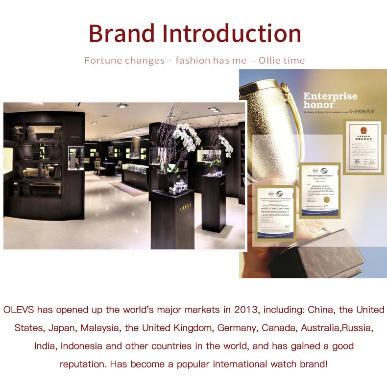 OLEVS 5588 Women's Watches Original Luxury Quartz Ladies Watch Diamond Bezel Wristwatch Waterproof Automatic Date Reloj Mujer SwiftNest